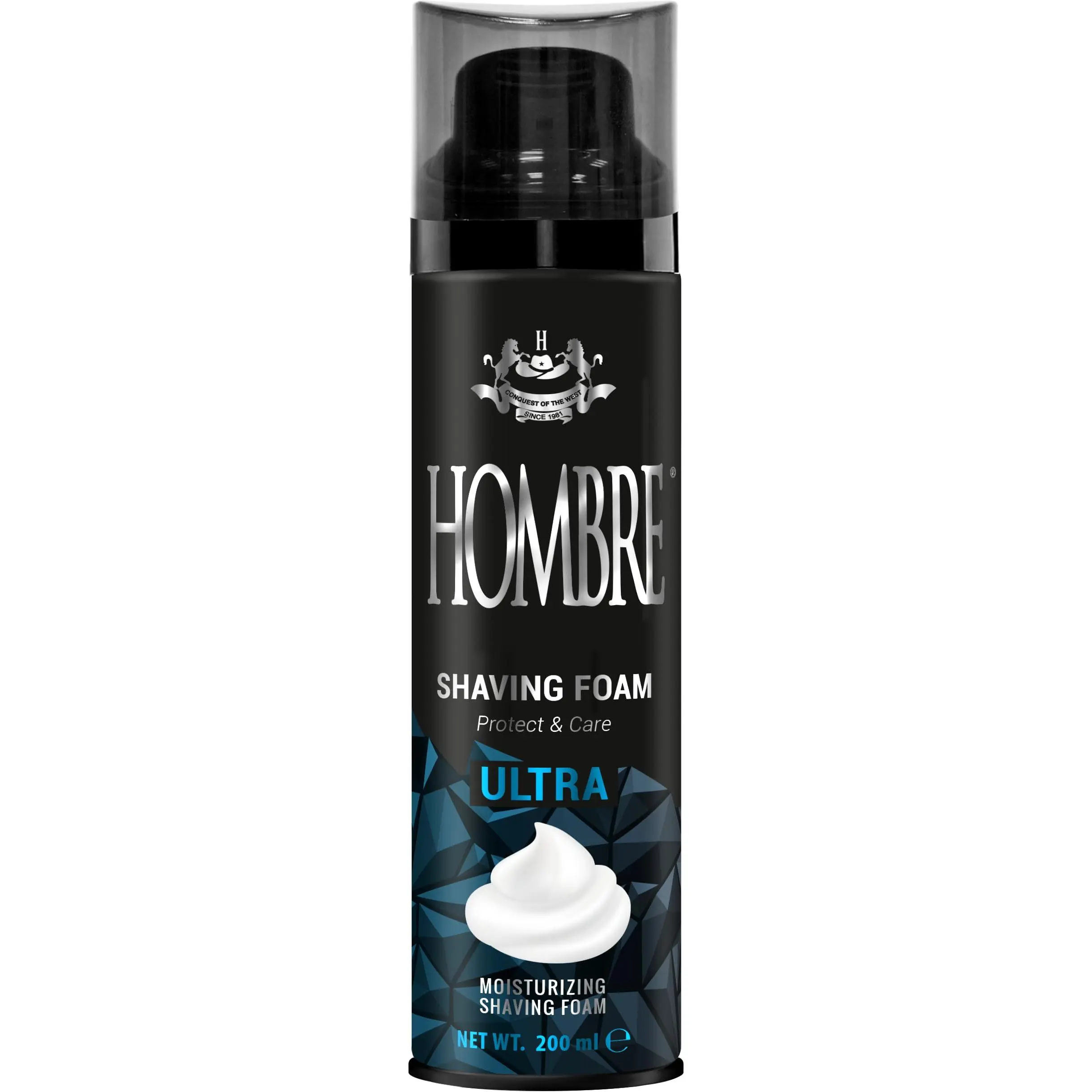 HOMBRE Ultra Shave Foam for Men | Citrus Aquatic Clean Scent | Rich Protective Foam | Aluminum-Free Formula 200 ml