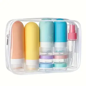16-Piece Travel Wash Bottle Set, Storage Bottles, Leak-Proof Silicone Containers, Portable Bathroom Accessories, Ideal for Trips & Daily Use