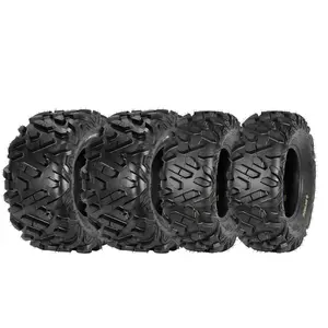 Set of 4 All-Terrain ATV/UTV Tires 26x9-12 Front & 26x11-12 Rear, 6PR ATV Tire for Trail Riding, Mud, Sand, Farm & Outdoor Work,DAV110
