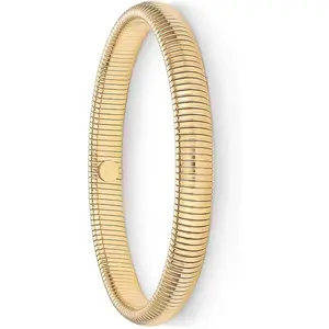 Stainless Steel 14K Gold Plated Cobra Bracelet: Waterproof Flexible Stretch Chunky Bangle for Women,mothers day gift,womens gifts,accessories for women