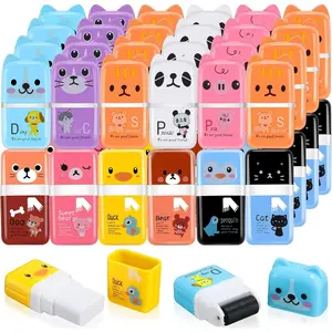 44 count Erasers for   Bulk Cute  Themed Pencil Eraser with Clean up Roller for School Party Christmas Favors(Classic)