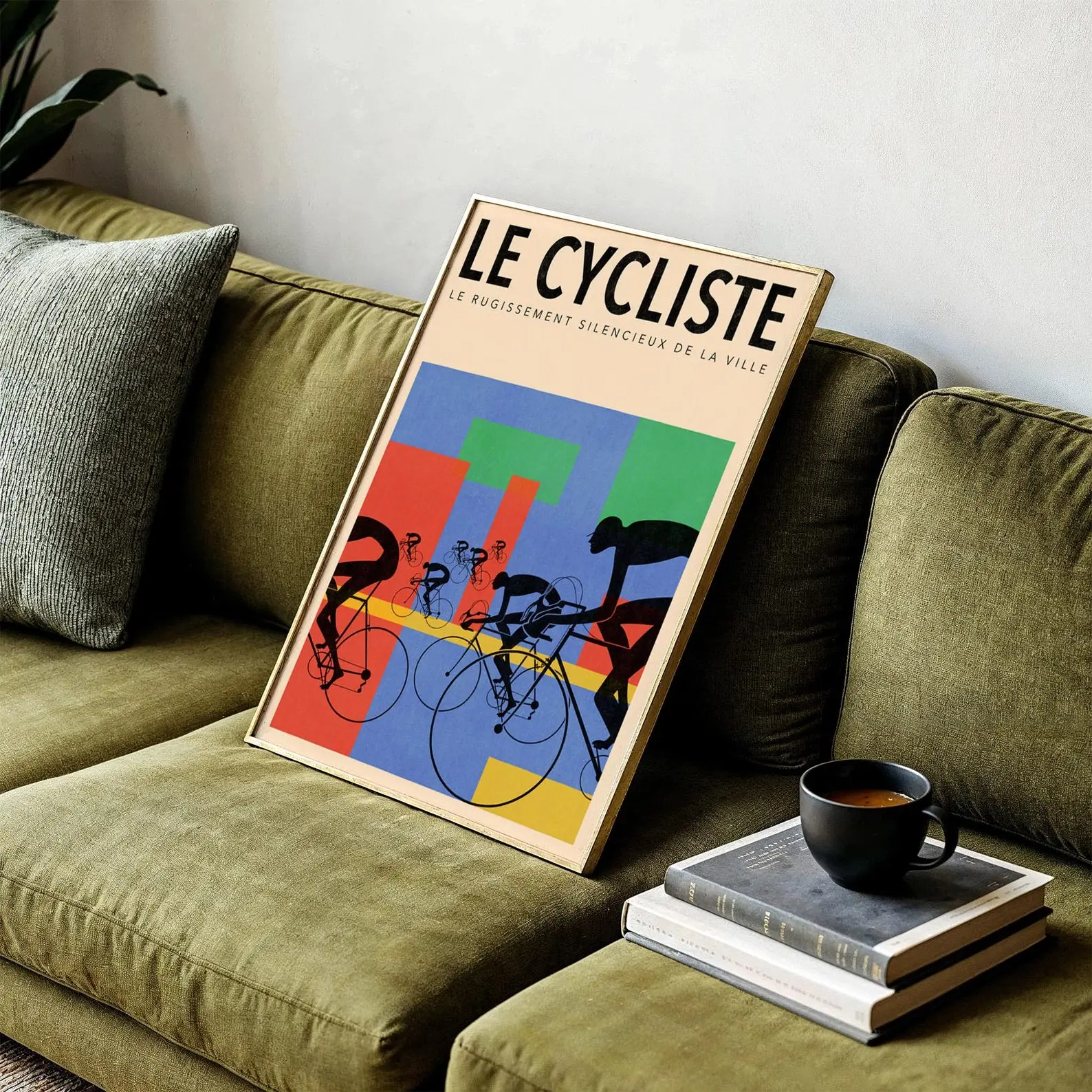 Le Cycliste Print, Vintage Cycling Poster, Retro Bicycle Wall Art, French Sports Decor, Tour de France Style, Modernist Art for CyclisT