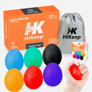 Hand Exercise Balls, Egg Shape Physical Therapy Different Resistance Workout Kit - Set of 6
