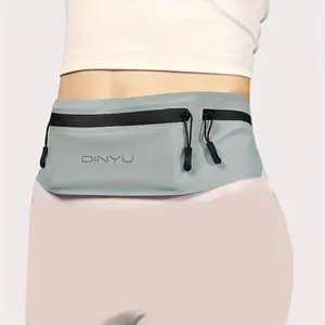 Unisex Running Waist Bag, Lightweight Transparent Phone Pouch with 3 Pockets, Adjustable Invisible Fitness Belt for Night & Morning Runs