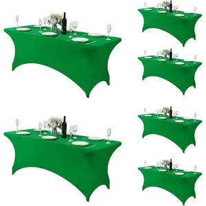 6 Pack Spandex Table Cover for 6FT Table Universal Fitted Stretch Tablecloth for Party, Banquet, Wedding and Events-