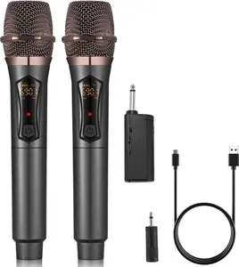 Microphones, Metal Dynamic Microphone System with Rechargeable Receiver, 50H Duration, 200ft Range, Microphone for Karaoke Singing, Wedding, DJ, Party, Speech, Church