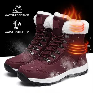 Winter Women's Snow Boots Shoes Furry Boots Botas Para Mujer Water-Resistant Warm Insulation Comfortable Winter Footwear Girl Footwear Bridal Weight Bedroom Weight lace-up snow boot baggy  shoes Furboots,summervibes