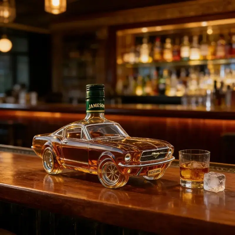 Vintage Car-Shaped Whiskey Decanter – Eco-friendly liquor storage container; a unique home bar decorative piece. Suitable for whiskey, brandy, wine, vodka, and more. An ideal Father's Day gift and a collectible home décor item.