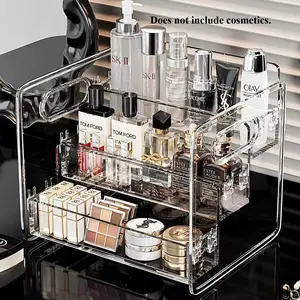 Transparent Acrylic Cosmetic Storage Box, Multi-Layer Makeup Organizer for Desktop Vanity, Perfume Lipstick Skincare