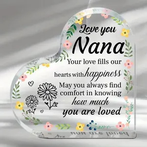 1pc Acrylic Decoration NANA Heart-shaped Decoration Gift for Classmates Friends and Colleagues Party Decoration Decoration Bookshelf Desk Table Decoration Vintage Plaque Decor