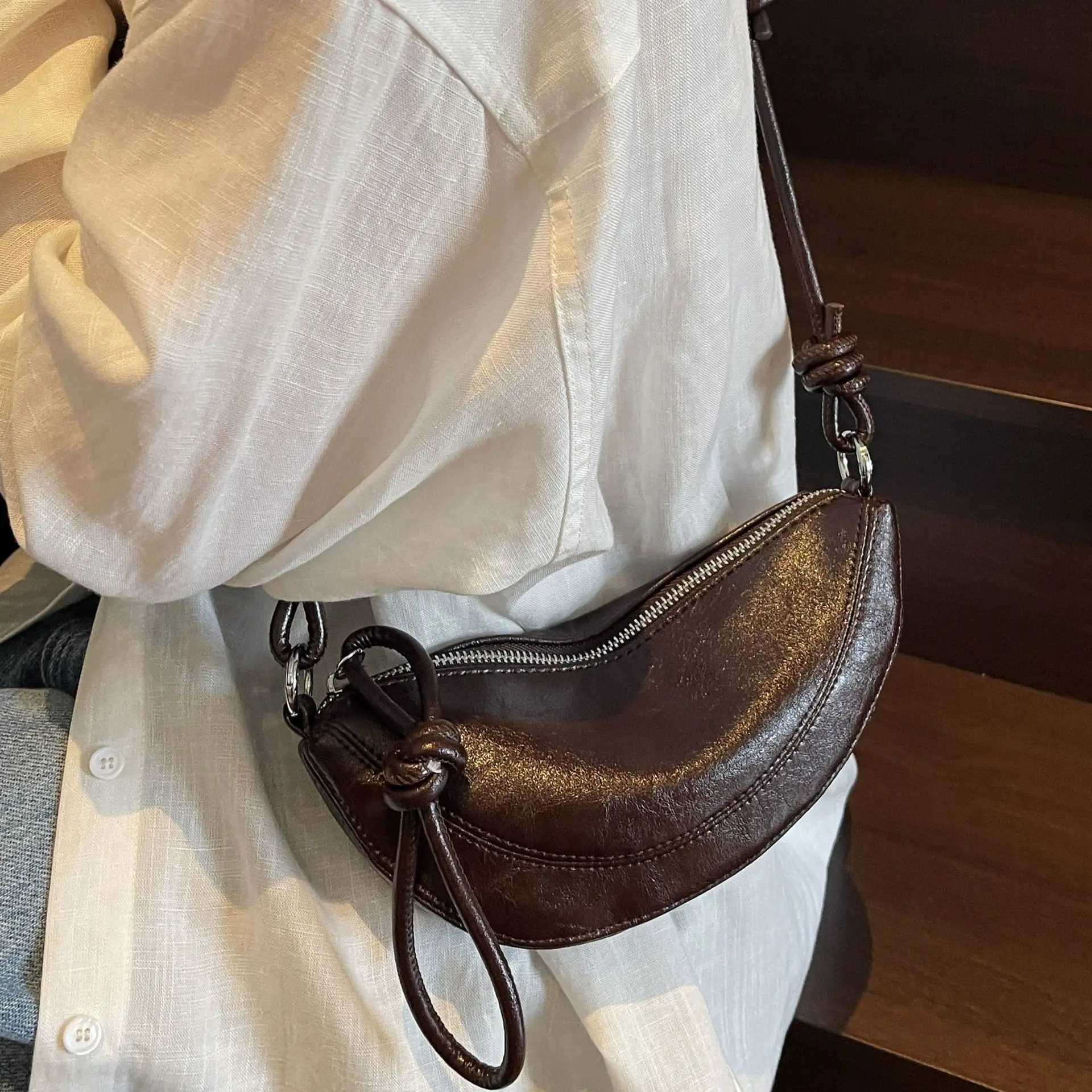 Leather Koala Sling Bag – Premium Leather Crossbody Shoulder Bag for Travel & Everyday Carry – Adjustable Strap, Magnetic Closure