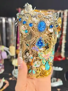 Miya Vintage Jewelry Box, Coordinated Metal-Alloy Jewelry Set, Brand New Unique Band-Included Accessories