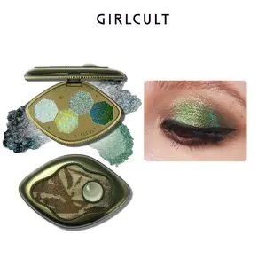 Girlcult four-color eyeshadow, pearlescent eyes, chameleon smoke Makeup Cosmetic Shimmer Sparkle Palette Glam Pack Glitter 60