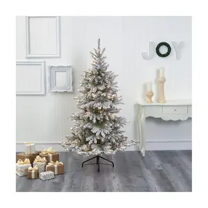 Nearly Natural 7' Flocked West Virginia Faux Christmas Tree