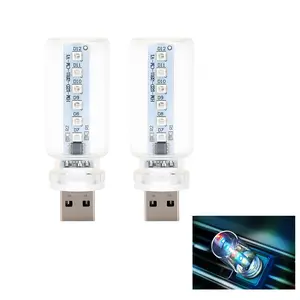 2pc Car Interior Lights USB Touch Night Light Bulb, Car Decorative Light, Portable Mini USB Retro Glass Bottle Lamp, Ambiance Lighting for Vehicles & Home Use
