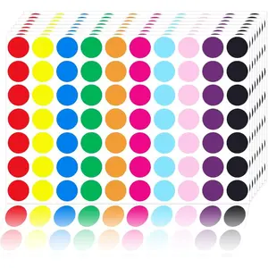 Stick Stickers-3/4" Round Circle Coding Label, 10 Colored Stickers for Toddlers, Classroom, Papers, Market Etc