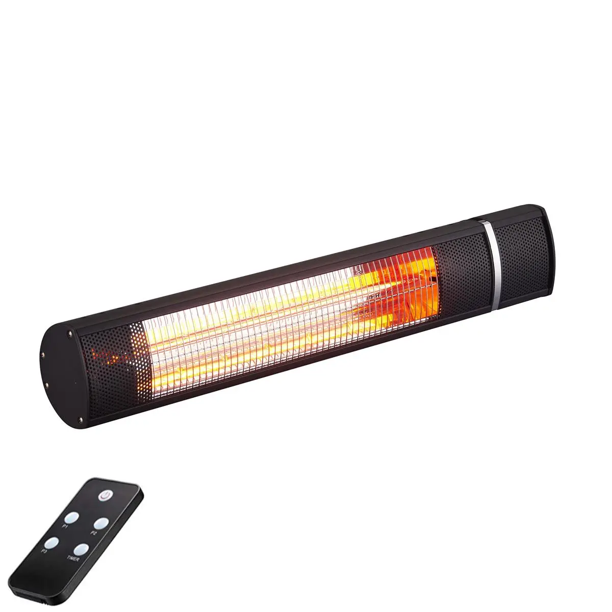 212 MAIN Radtec G15R 25" Metal Golden Tube Infrared Wall/Ceiling Heater - 1500W, 110V US Standard, 25x5x4 in, 5 lbs, Wall-Mounted, Remote Control, Lightweight, Mounting Kit, Space-Saving, 40Ft² Spot Heating for Hard-to-Heat Areas