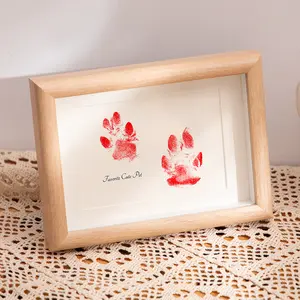 Youhu Pet paw print photo frame, commemorative handprints and footprints, cat paw print ink pad, commemorative scratch prints for cats and dogs, no-wash footprint pad