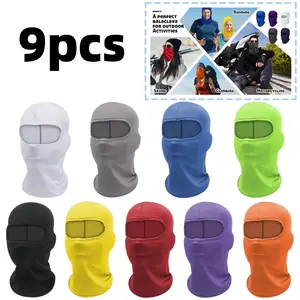9 pcs Winter Face Covering Thermal Breathable Mask Ski Balaclava Face Cover UV Sun Protection Shiesty Face Mask for Men Women Fashion Accessories