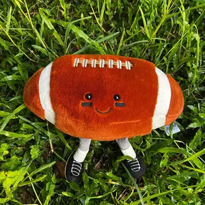 12-inch Cute Kawaii American Rugby Fo0tball Stuffed Animal with Legs & Shoes, Adorable Plush Gift for Boys, Girls, and Sports Enthusiasts, Soft Plush Football Stuffed Toy with Smiling Face, Perfect Gift for Football Lovers, Kids' Bedroom Decor