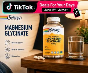 Solaray Magnesium Glycinate 350mg 120ct & 240ct — Chelated Mag for Sleep + Bone
