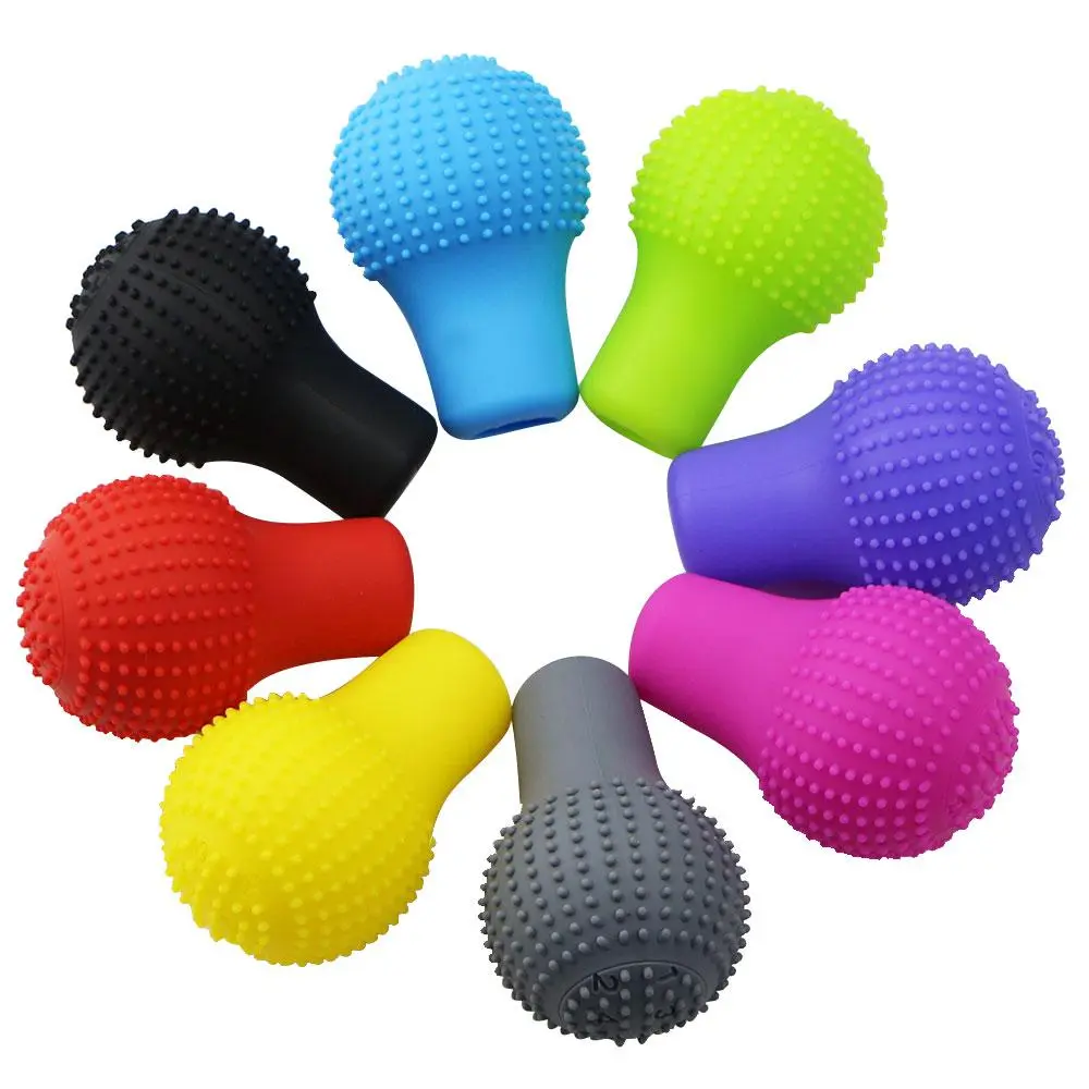 2026 New Car Gear Shift Knob Cover Silicone Universal Round Manual Shifter Handbrake Knob Non-slip Cover Interior Parts