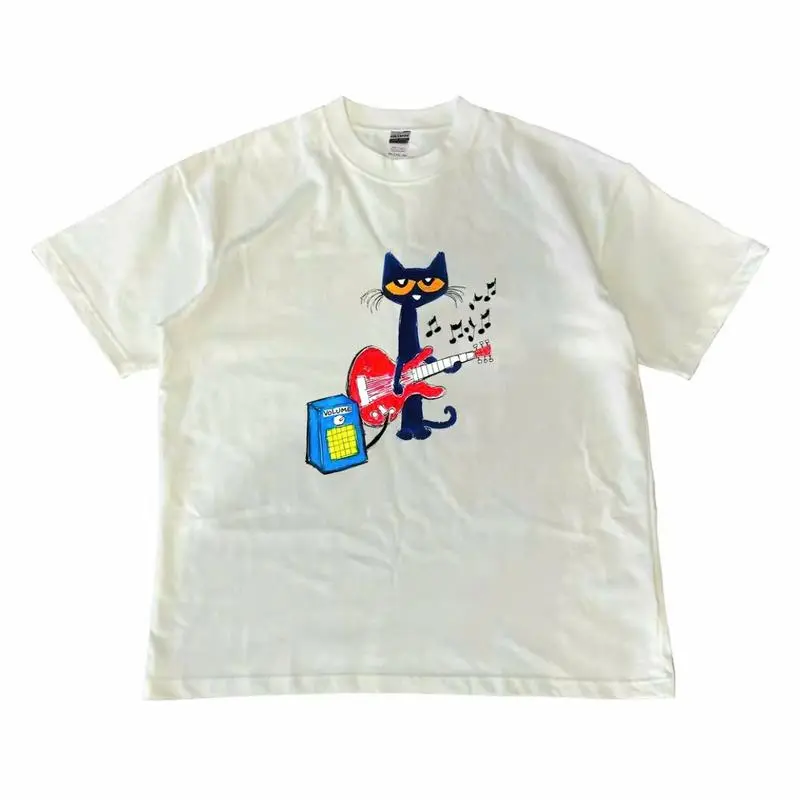 Pete the Cat Baby Graphic Tee, Unisex Cotton T-shirt for Kids, Fun Guitar Print, Casual Daily Wear