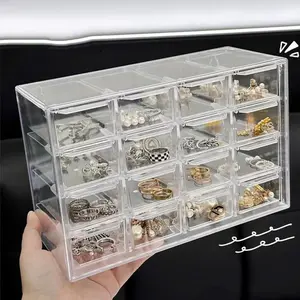 Acrylic Transparent Bead Storage Box, Drawer-Style Dustproof Desktop Organizer, Jewelry Drawer Organizers, Crystal Beads Holder, Contact Lens Case