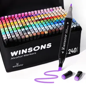 WINSONS Dual Tip Alcohol Markers Set for Airbrush Marker Replacement - Precision & Flexibility for Artists Students & DIY Lovers 120/240 Colors
