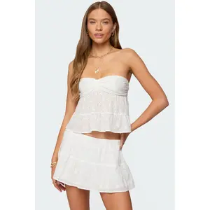 Dora Strapless Eyelet Babydoll Top