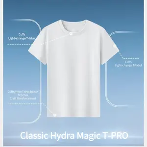 WaterLight Classic T-PRO T-Shirt - Waterproof, Oil & Stain Resistant,Stain Resistant T-Shirt – (Relaxed Fit & Signature Fit) Easy Clean & Comfort Repellent Tee for Everyday Use, Cotton Casual Crewneck, Durable Classic High-Quality Men's Streetwear White