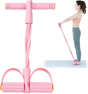 Multifunction Tension Rope with Handle 8 Tube Pedal Ankle Puller Fitness Pedal Resistance Bands for Abdomen/Waist/Arm/Leg Stretching Training Portable Tension Rope Fitness Equipment