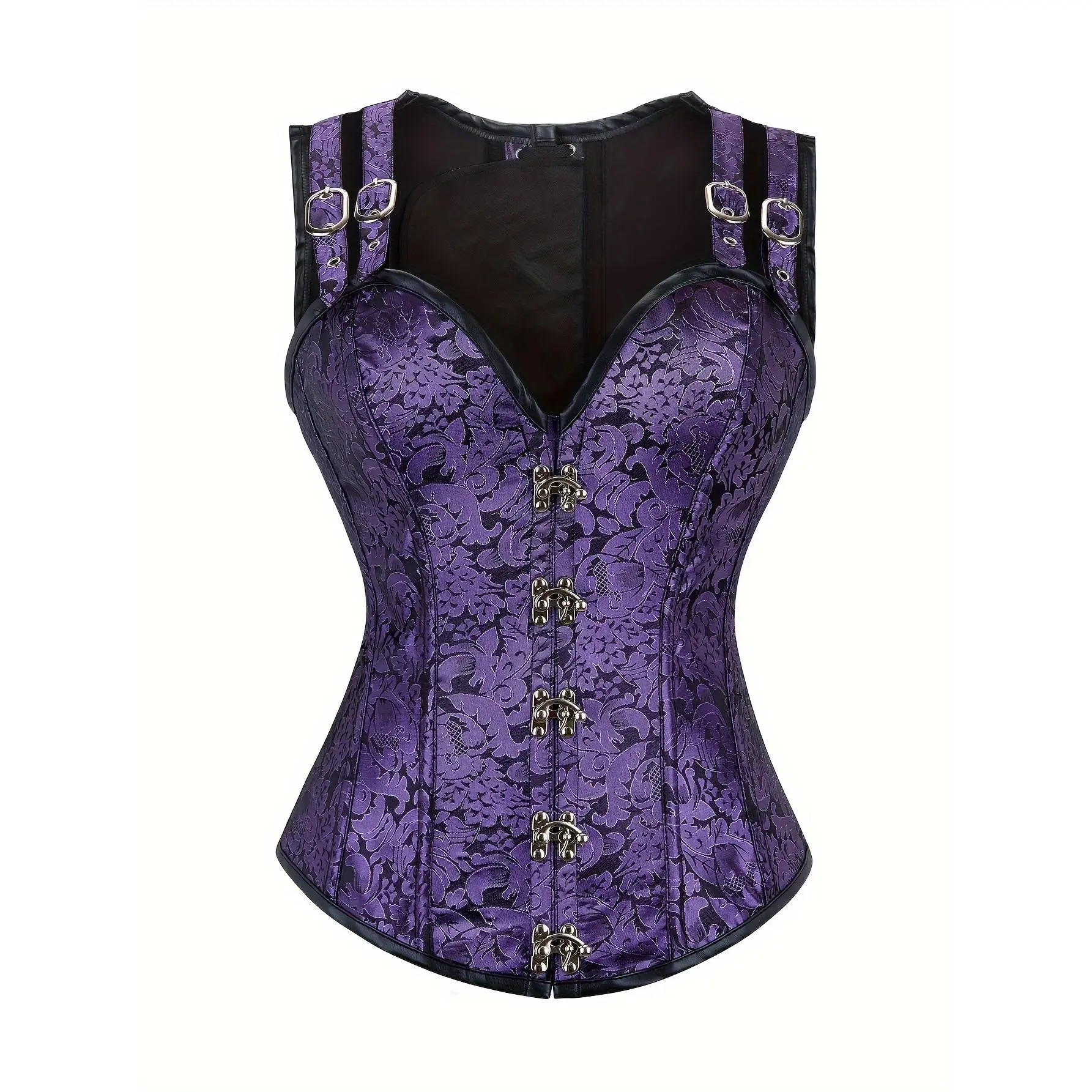 Gothic Corset Punk Shapewear Vintage Court Shoulder Strap Wrapped Boned Corset Women's Tight Corset for Masquerade Ball