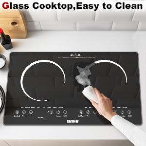 Karinear 2 Burner Electric Cooktop,2000W 110V Plug-In Portable Electric Stove with Sensor Touch Control, Child Safety Lock, Timer, Over-Temperature Protection, Electric Ceramic Stove for Kitchen Use,tiktokshopbacktoschool Karinear 2 Burner Electric Cooktop,2000W 110V Plug-In Portable Electric Stove with Sensor Touch Control, Child Safety Lock, Timer, Over-Temperature Protection, Electric Ceramic Stove for Kitchen Use,tiktokshopbacktoschool