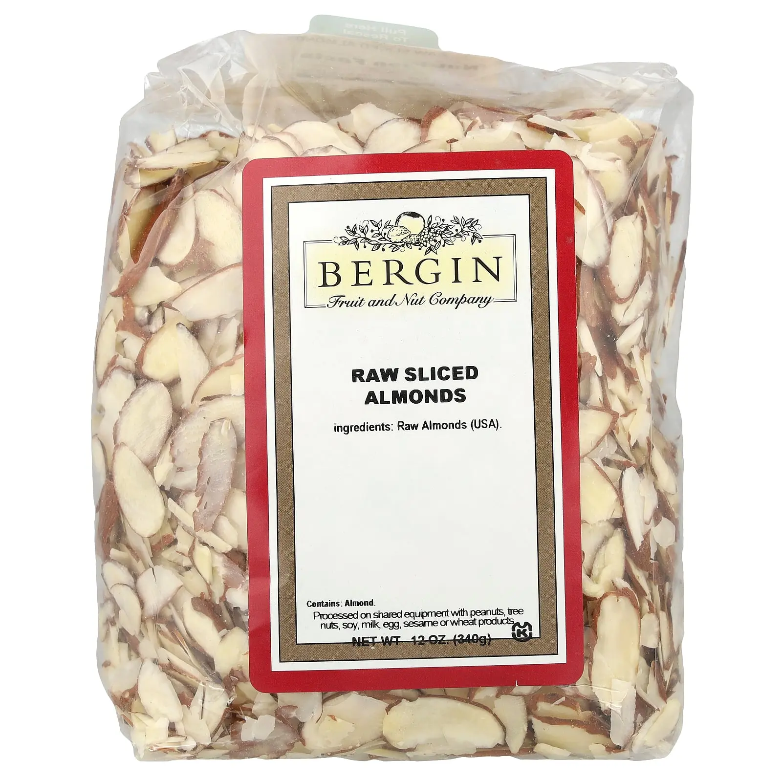 Bergin Fruit and Nut Company Raw Sliced Almonds, 12 oz (340 g) Bergin Fruit and Nut Company Raw Sliced Almonds, 12 oz (340 g)