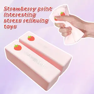 Strawberry Chocolate Bar Squeeze Toy, Soft Slow Bounce Stress Relief Toy, Realistic Food Shape Adult Squeeze Toy, Office Desk Accessory, Squishies