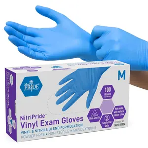Gloves Medium Disposable Non Sterile Powder Free Exam Gloves Vinyl Nitrile Blend Rubber Free 100 Count