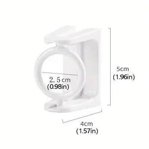 360° Rotatable Retractable Pole Fixator, 4 Counts Non-drilling Strong Adhesive Hooks, Towel Rod Shower Curtain Rod Brackets for Home Bathroom Kitchen Office
