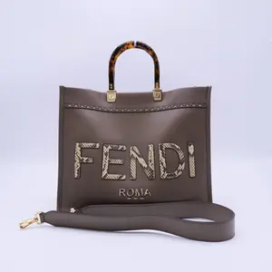 Pre-owned FENDI leather Tote Bags Sunshine Medium Shopper Tote twins B21804