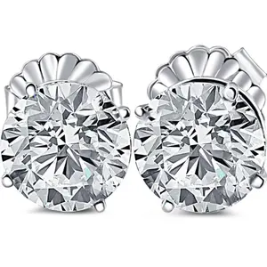 8Ct TW Certified Lab Grown Diamond Studs in 14k White Gold