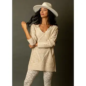 Mirren Sweater in Heather Oat