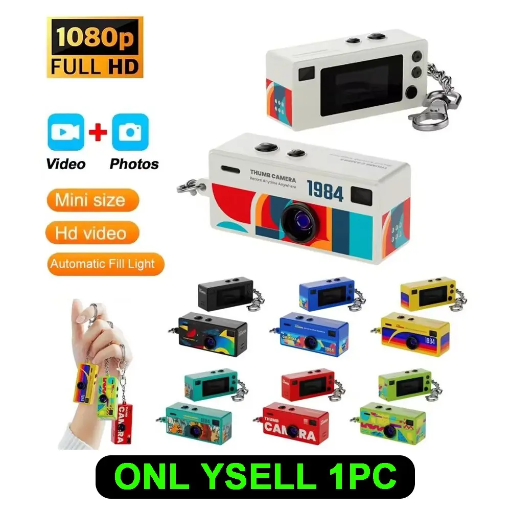Mini Thumb Camera 1080P HD, Keychain Camera with Flash, Portable Video Recorder, Compact Design, Ideal for Travel & Daily Use