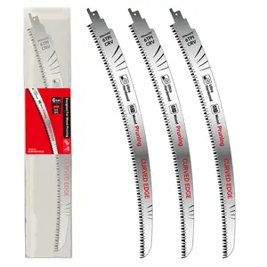 CAPTAIN 3pcs 15-inch 380mm saber saw blade with three-sided grinding teeth for quick cutting of logs and wood, reciprocating saw blade