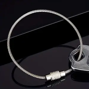 Stainless Steel Wire Key, Steel Ring Adjustment, Open Circular Hanging Tag Ring, Flexible Label Ring, Steel Wire Ring