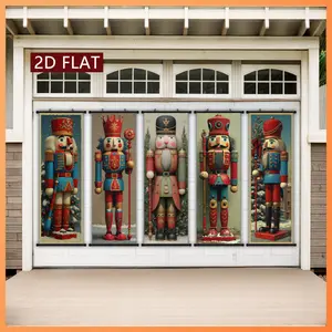 5-Piece Christmas Nutcracker Themed Plastic Scroll Hanging paintings Festive Atmosphere Wall Decoration paintings Odorless And Fade-Resistant Suitable For Children'S Room Bedroom Study Living Room Wall Decoration