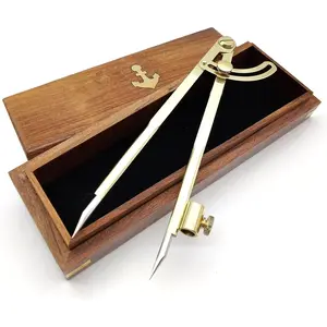 's 8 Inch Large Pencil Marking Compass Circle Scratch Compass Maker Scriber Marking Wing Divider, for Drawing Circles, Scribing Wood, Drafting,Map Plotting with wooden box