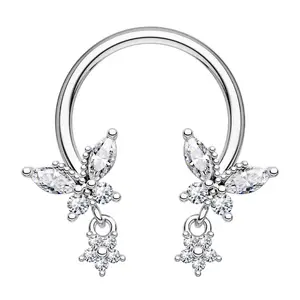 Oufer 16G Butterfly Dangle Star Horseshoe Septum Rings
