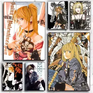 PIKPAKA Misa Amane D-Death Note Painting Calligraphy Anime Design Waterproof & Scratch-Resistant Canvas Art - Premium Oil Painting Style Wall Decor for Living Room, Bedroom, Kitchen & Café, Perfect Holiday & Party Gift