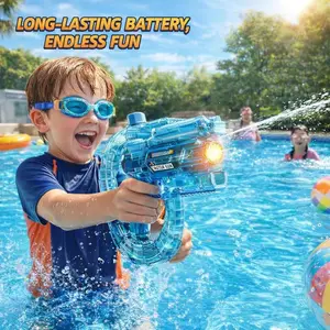 #TopSummerVibeDope Energy Ring Automatic Water Blaster Toy, Glowing LED Light Design, Large Water Tank, Long Shooting Range 7.9–9.8m, Rechargeable Lithium Battery, Lightweight Unisex Design, Perfect for Beach, Pool Party & Outdoor Water Fight Games#Water