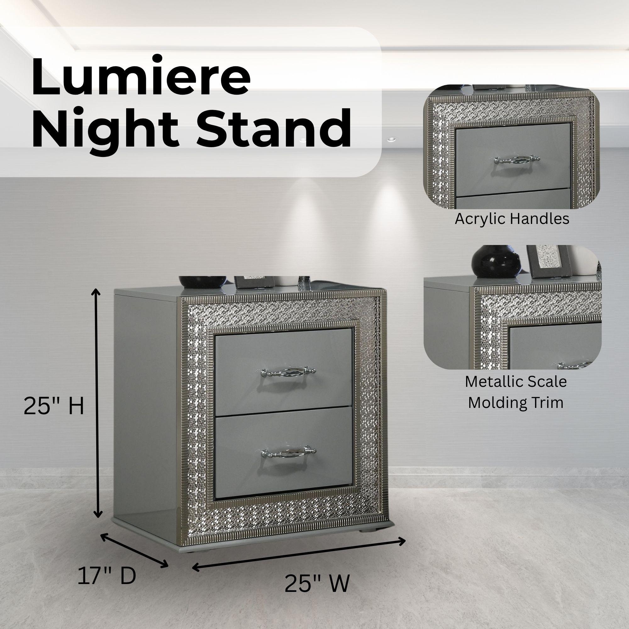 Lumiere Aurora Glam LED Platform Bed Frame or Bedroom Set Lumiere Aurora Glam LED Platform Bed Frame or Bedroom Set